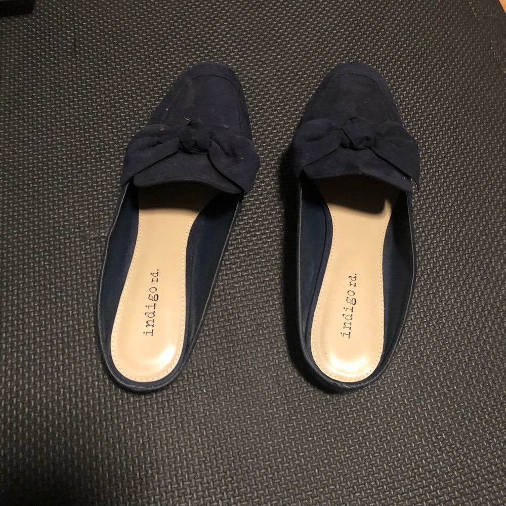 Suede slipper navy blue